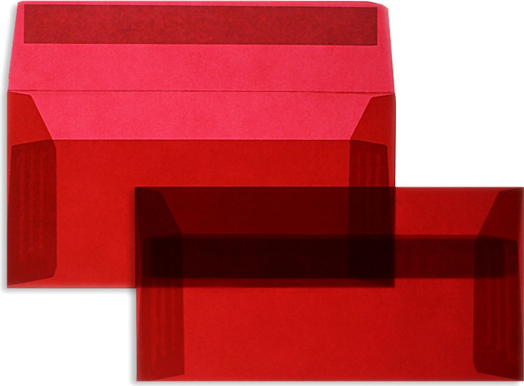 100 Briefumschläge Transparent-Intensivrot 110x220 mm (DIN Produktbild 3