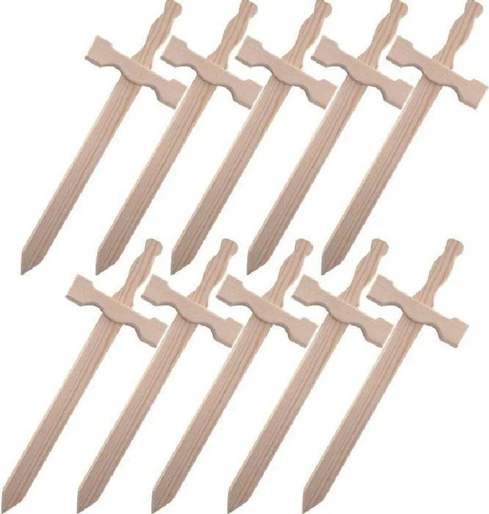 Épées en bois pour anniversaire enfant lot de 10 pièces 39 x 13 cm pro