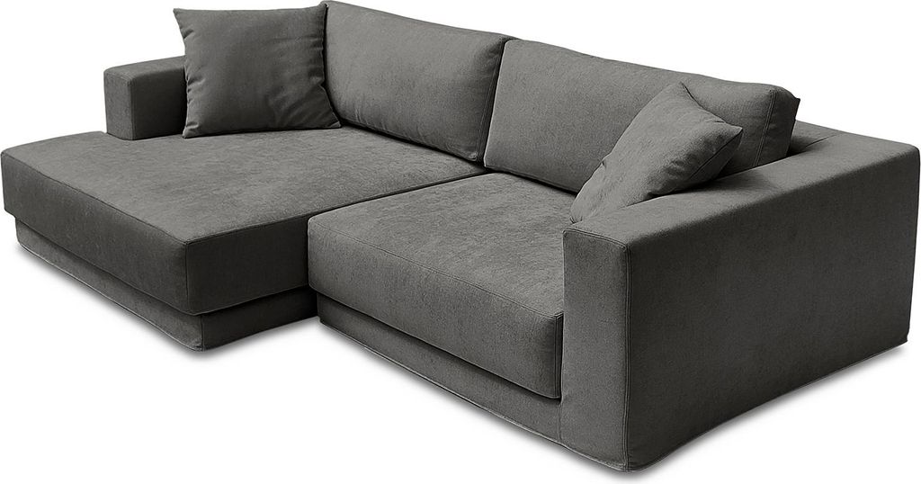 ECKSOFA mit Wechselbezug - Longchair, Webstoff
