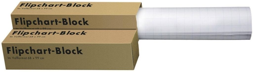 Flipchartblock 68x98cm 20 Blatt 80g/qm blanko Packung mit 5 Produktbild 