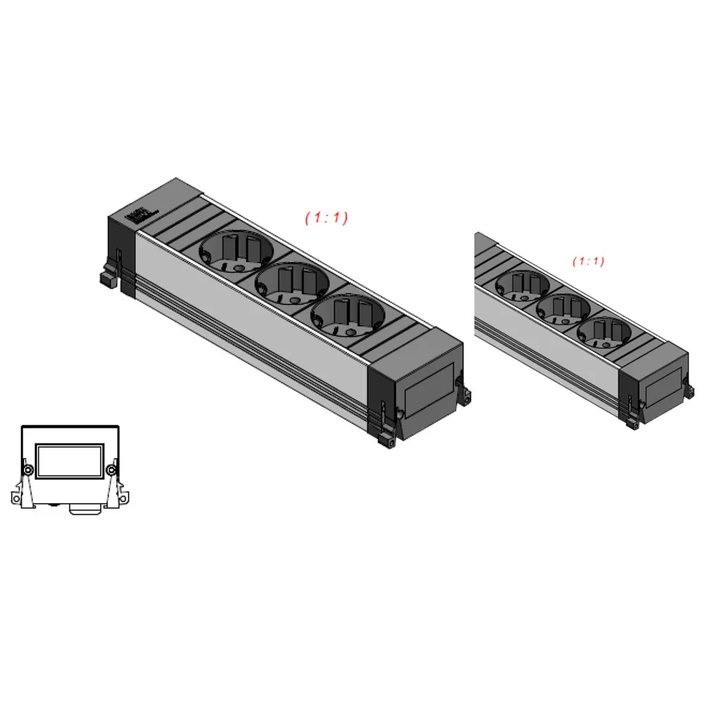 BACHMANN Power Frame 3 Prises Compactes - Boîtier Alimentation Robuste