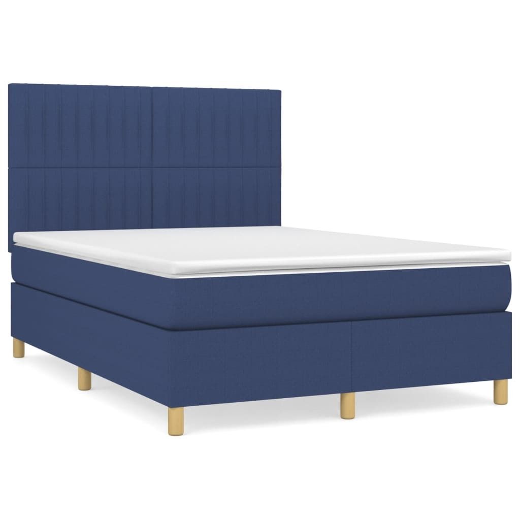 "SALE 2026"Boxspringbett Modernes/Doppelbett - Polsterbett Erwachsene/r /Kind - mit Matratze Blau 140x190cm Stoff - Klassische Betten DEMöbel505062