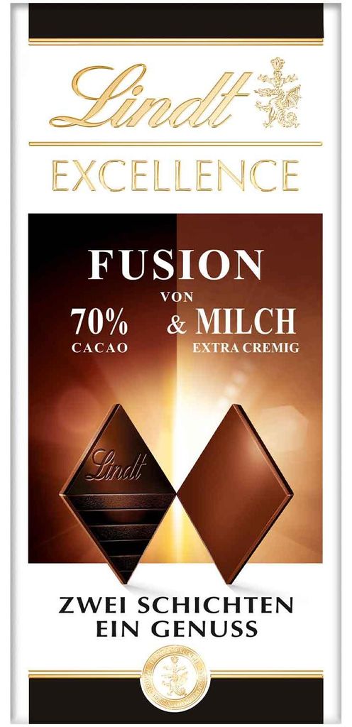 Czekolada Lindt Excellence Fusion z ciemnej na mleczną 100g Zdjęcie produktu 