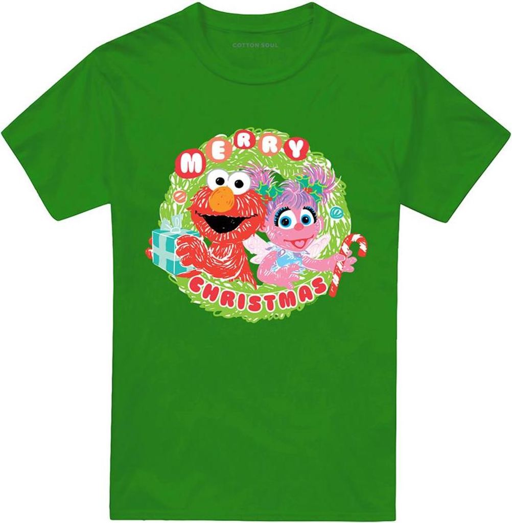 Sesame Street - T-Shirt für Herren/Damen Uni, weihnachtliches Design TV27196 (L) (Irisches Grün)