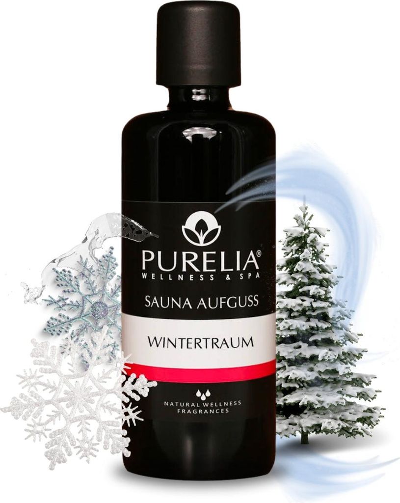 PURELIA Saunaaufguss Konzentrat Wintertraum 100 ml natürlicher Sauna-aufguss - reine ätherische Öle