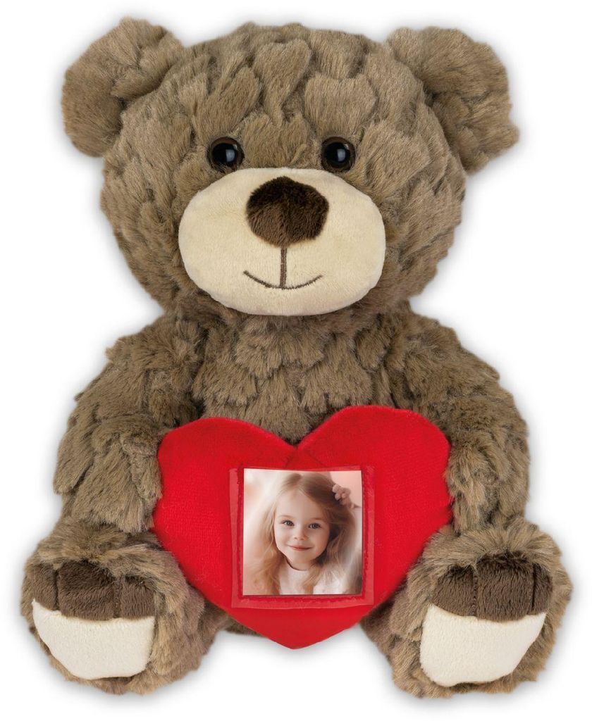ZEP Teddybär mit Herz Fotorahmen 3,5x4,5 cm braun 16x13x23 cm