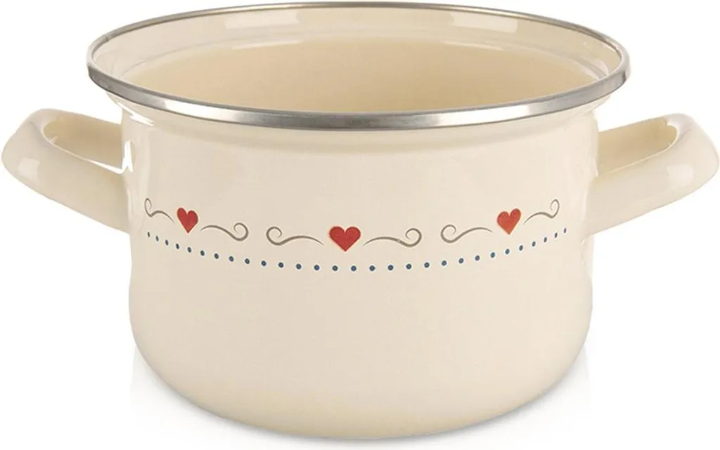 Casseruola Orion Crema 16cm Smalto Vintage - Induzione Professionale