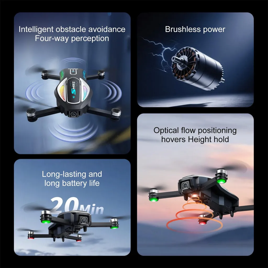 Drone Pliable 8K avec Écran LCD et Évitement d'Obstacles Intégré