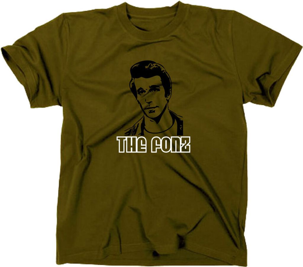 Styletex23 T-Shirt Happy Days Fonzie The Fonz Kult, oliv, L