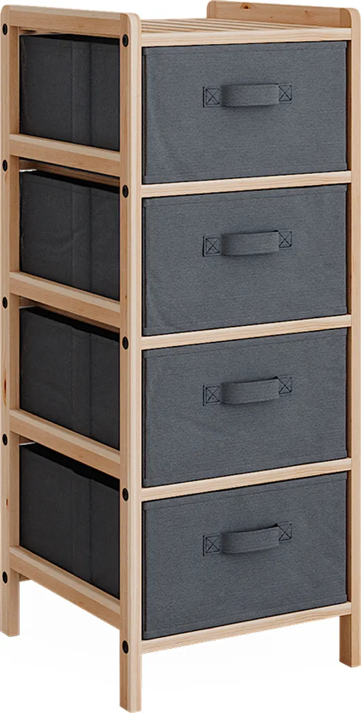 Vicco Bruno Meuble Salle de Bain Gris 34,5x86 cm avec 4 Tiroirs 49380