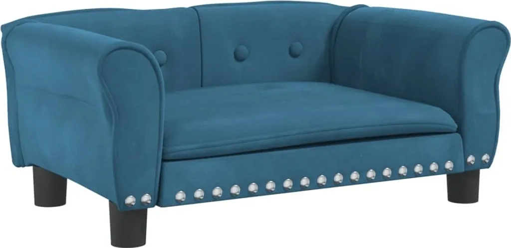 Cuccia a Divano vidaXL Blu Velluto 70x45x30 cm | Benessere per Cani
