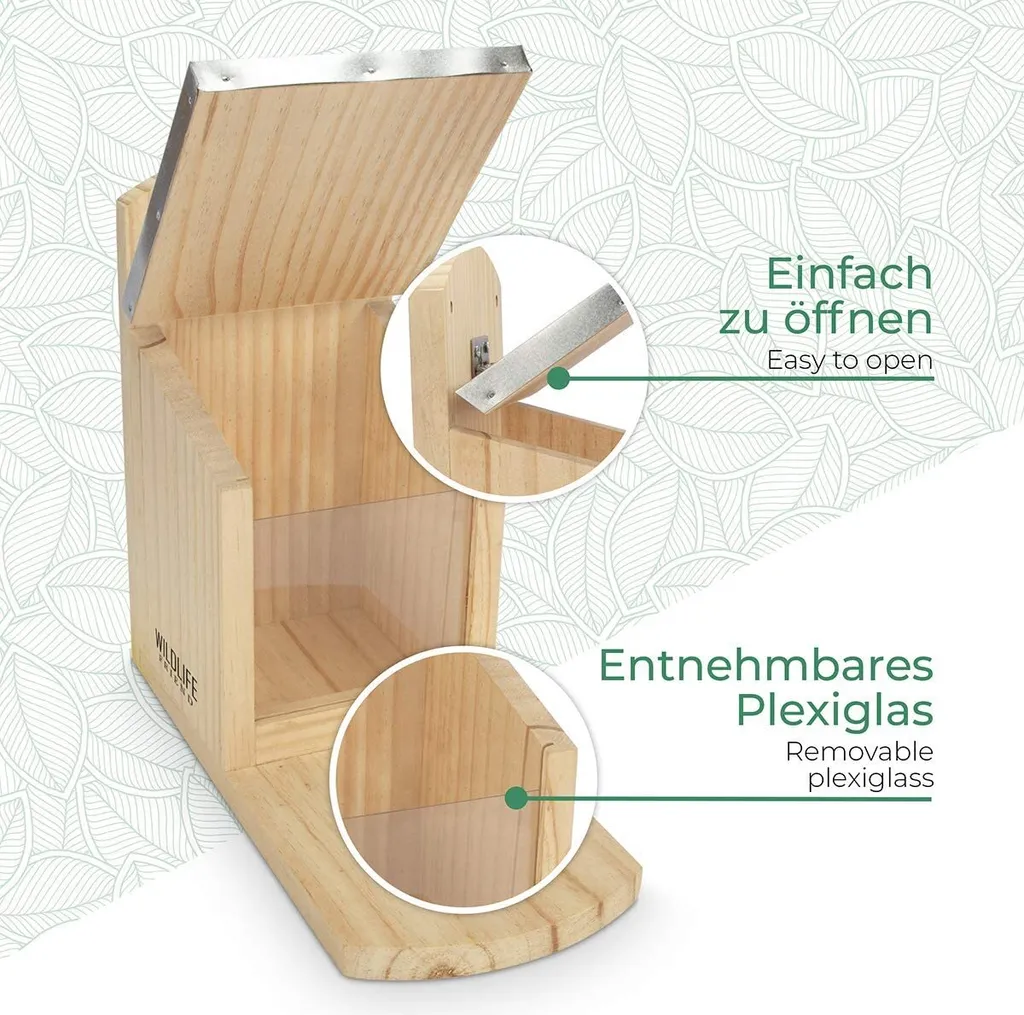 Station d'alimentation Écureuils Résistante avec Toit Protecteur 25cm - 9