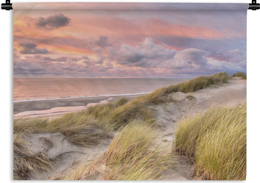 MuchoWow Wandteppich Wandbehang Strand - Meer - Düne - Sonnenuntergang 150x112.50 cm Tapisserie Dekoration Wandtuch - Wanddecke - Wandteppiche