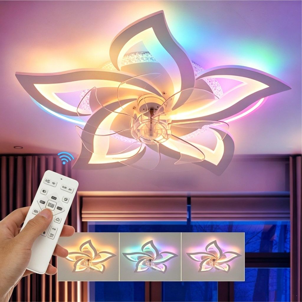 Leise Deckenventilator mit Beleuchtung, 60W LED Produktbild 