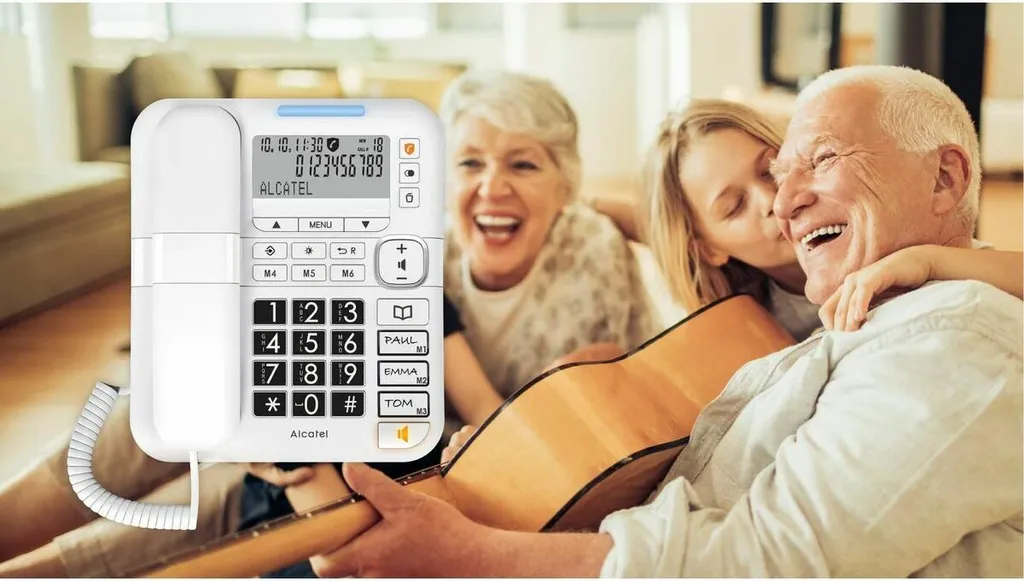 Téléphone fixe Alcatel TMAX Blanc idéal pour le salon des seniors