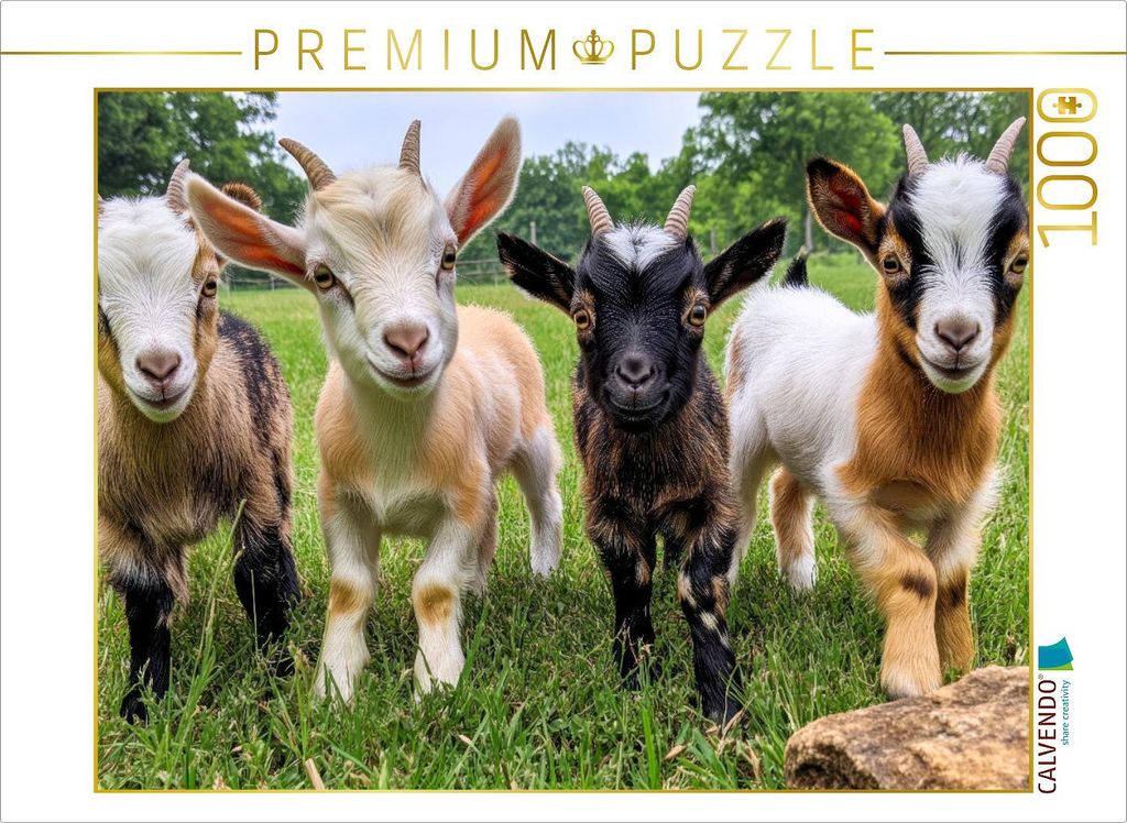 CALVENDO Puzzle Ziegen | 1000 Teile Lege-Größe 64x48cm Foto-Puzzle für glückliche Stunden