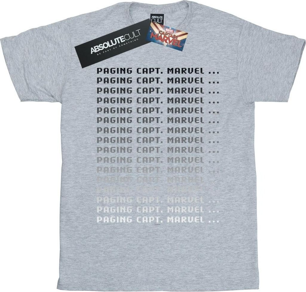 Marvel - "Paging Captain Marvel" T-Shirt für Herren BI20461 (M) (Grau)