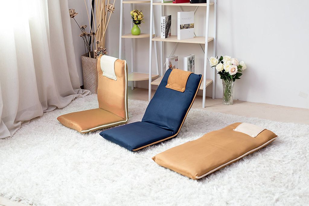 Boden-Kissen Meditationsstuhl Sitzkissen mit Rücken-Lehne bonVIVO Bodenstuhl