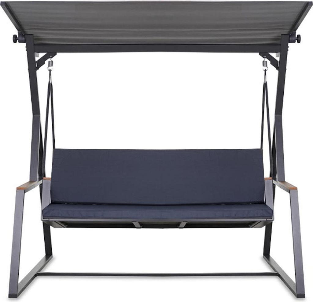 Gartenkissen Set für Gartenschaukel – blau – Sitzkissen 150x50 + Rückenkissen 150x50 – Weiche Auflagen für Hollywoodschaukel für 2-3 Pers...