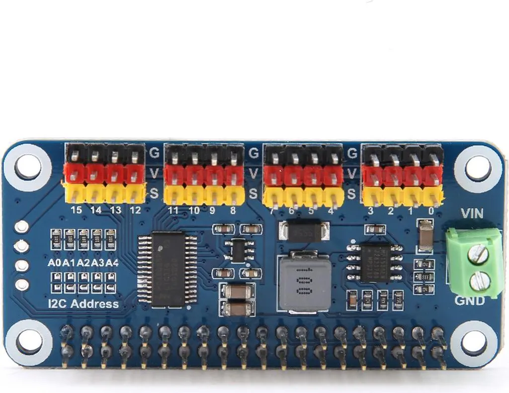 Carte de pilotage de servomoteurs pour robotique Raspberry Pi 2b
