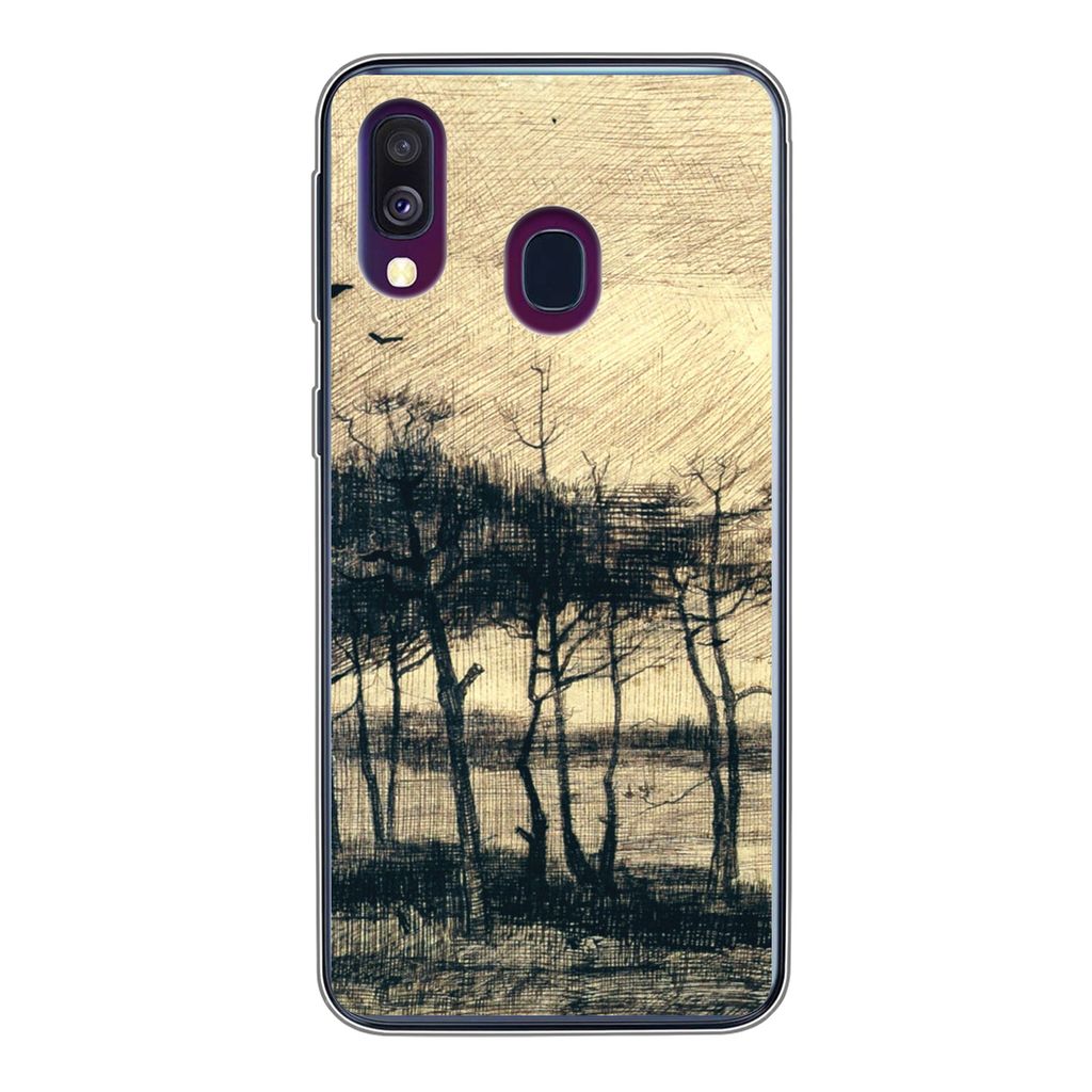 MuchoWow Handyhülle Schutzhülle Hülle für Samsung Galaxy A40 Kiefern im Sumpf - Vincent van Gogh Silikon Softcase Handy Hülle - Handy-Tasche