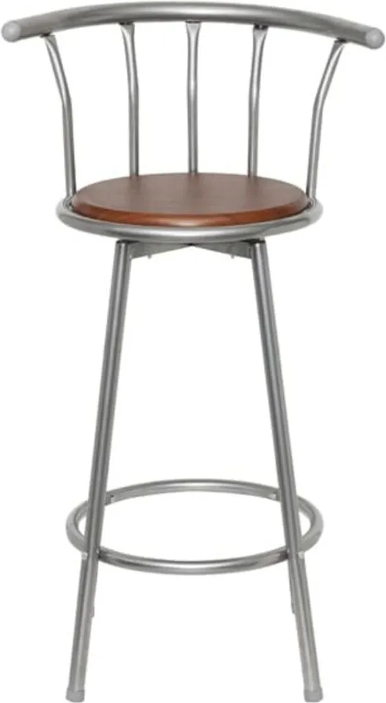 Tabouret de bar stable et robuste en acier lot de 2 sièges marron