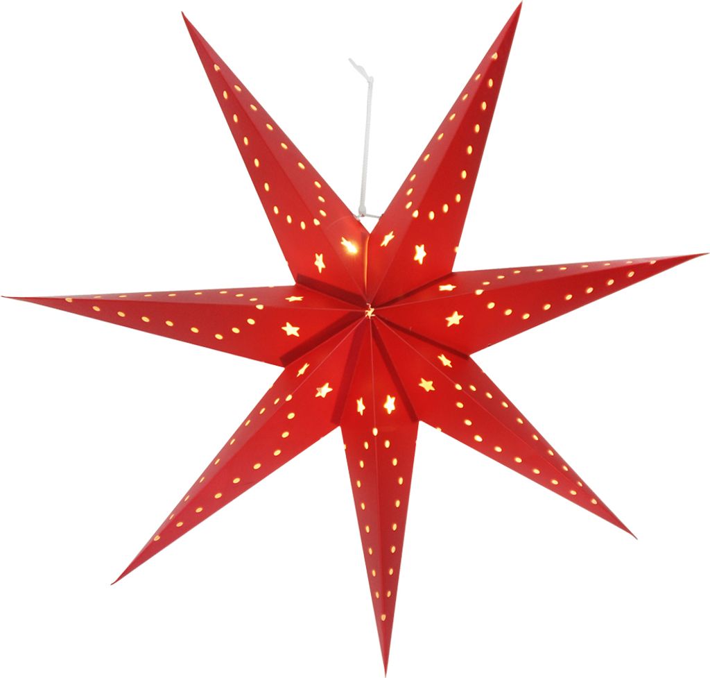 LED Weihnachtsstern, Papier rot, 70 cm REDSTAR