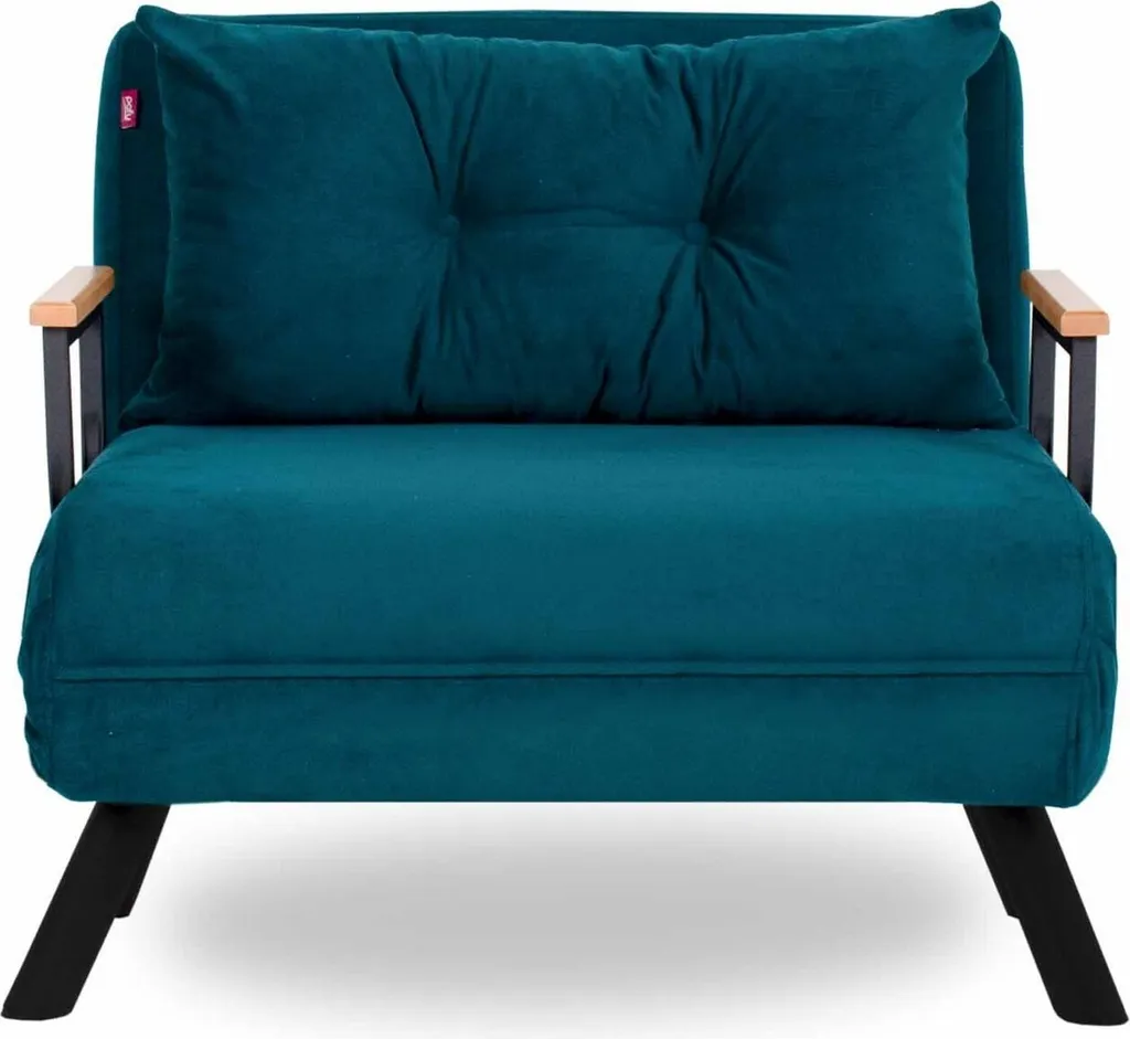 Fauteuil Convertible 1 Place Vert Pétrole Sando pour Petits Espaces