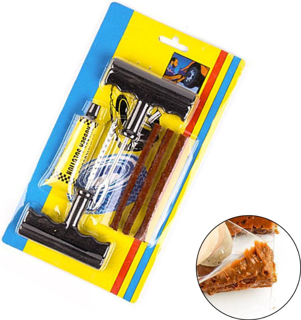 MIKONI 6-tlg. Reifen-Reparatur-Set Flicken Satz Auto Reifen Produktbild 