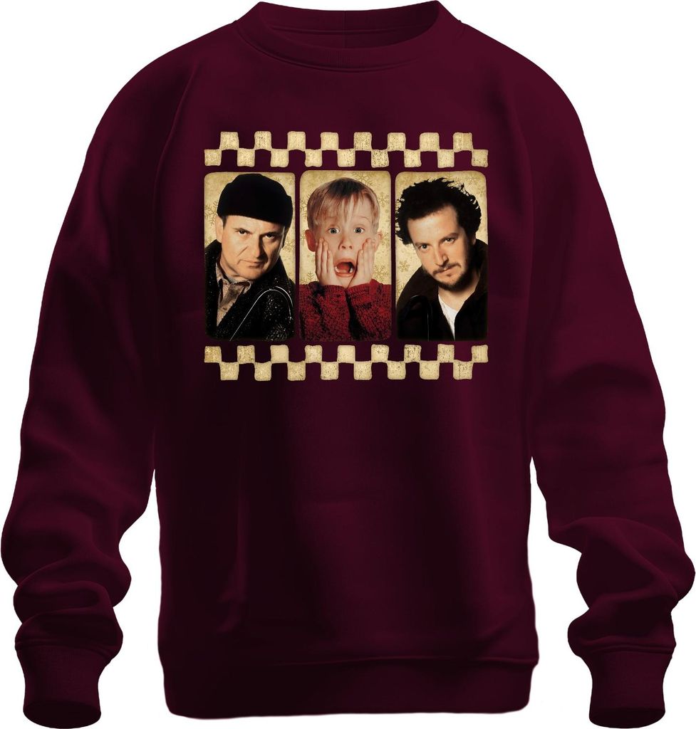 Kevin Allein zu Haus McCallister Filmklassiker Weihnachten Harry Marv Uni Sweatshirt Pullover, Burgundy, XL
