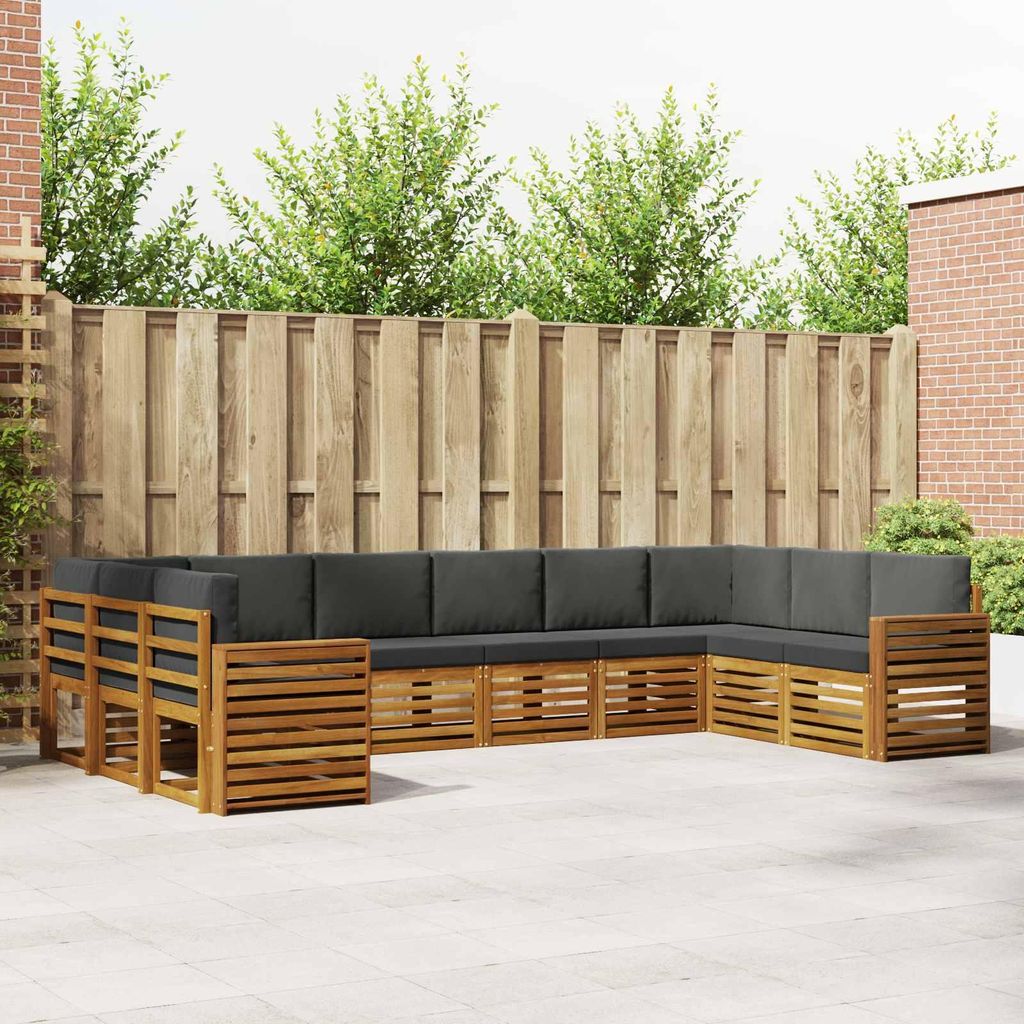 "Neues Produkt" Sofagarnituren - CLORIS - Terrassen-Sofa - 10 pcs - Natur und Anthrazit Massivholz Akazie - Modern Gartensofas V2279