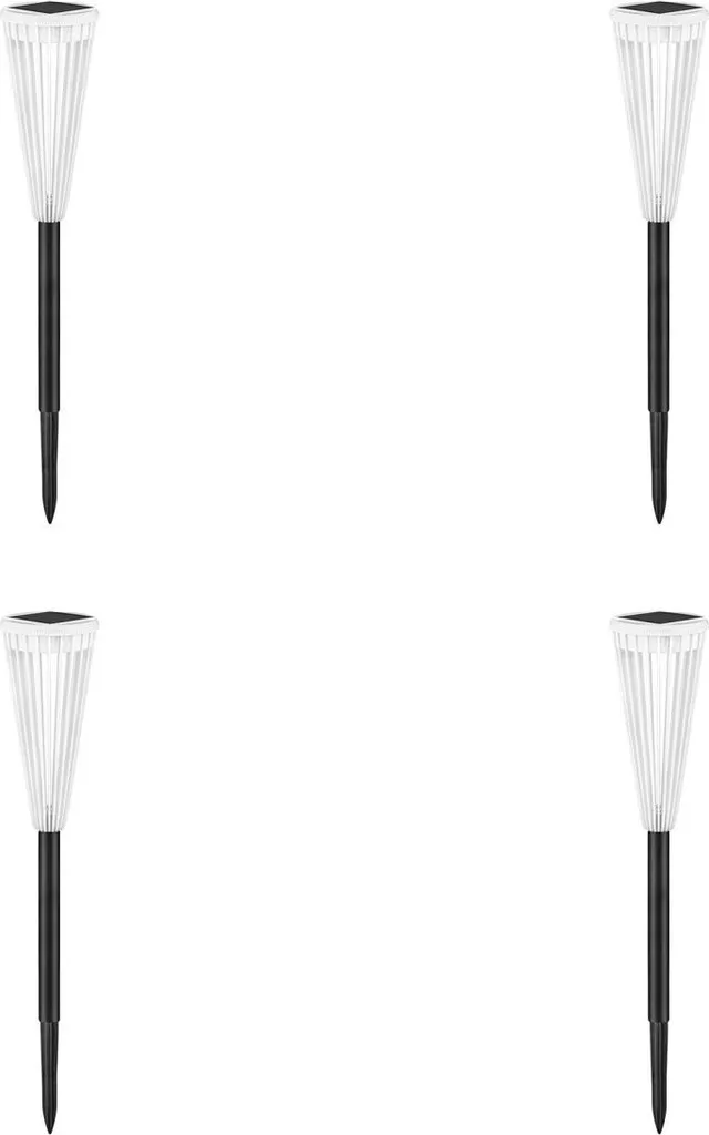 Balises Solaires de Jardin Bicolores Lot de 4 Lampes d'Extérieur INF
