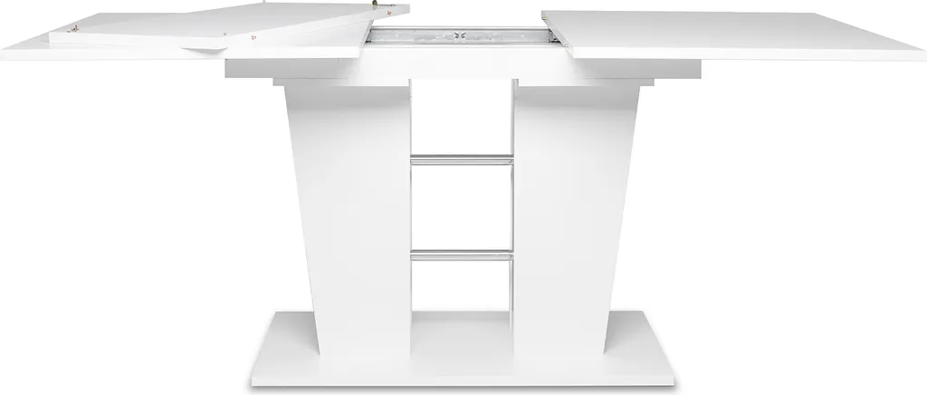 Table rectangulaire Bomuli blanche 180 cm bois robuste et épuré