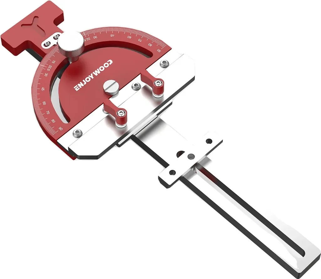 Équerre de guidage pour scie plongeante avec réglage précis d'angle rouge