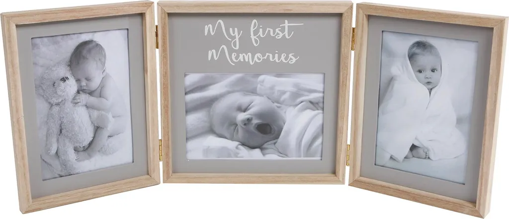 Cadeau de Naissance : Cadre Photo Ma Première Année pour 3 Souvenirs