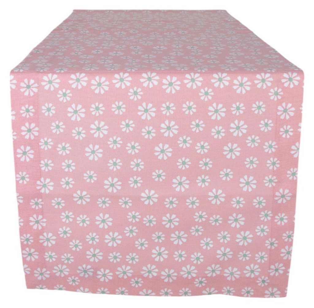 OttoSimon Tischläufer Baumwolle rosa Blumen 50x140 cm Tischwäsche