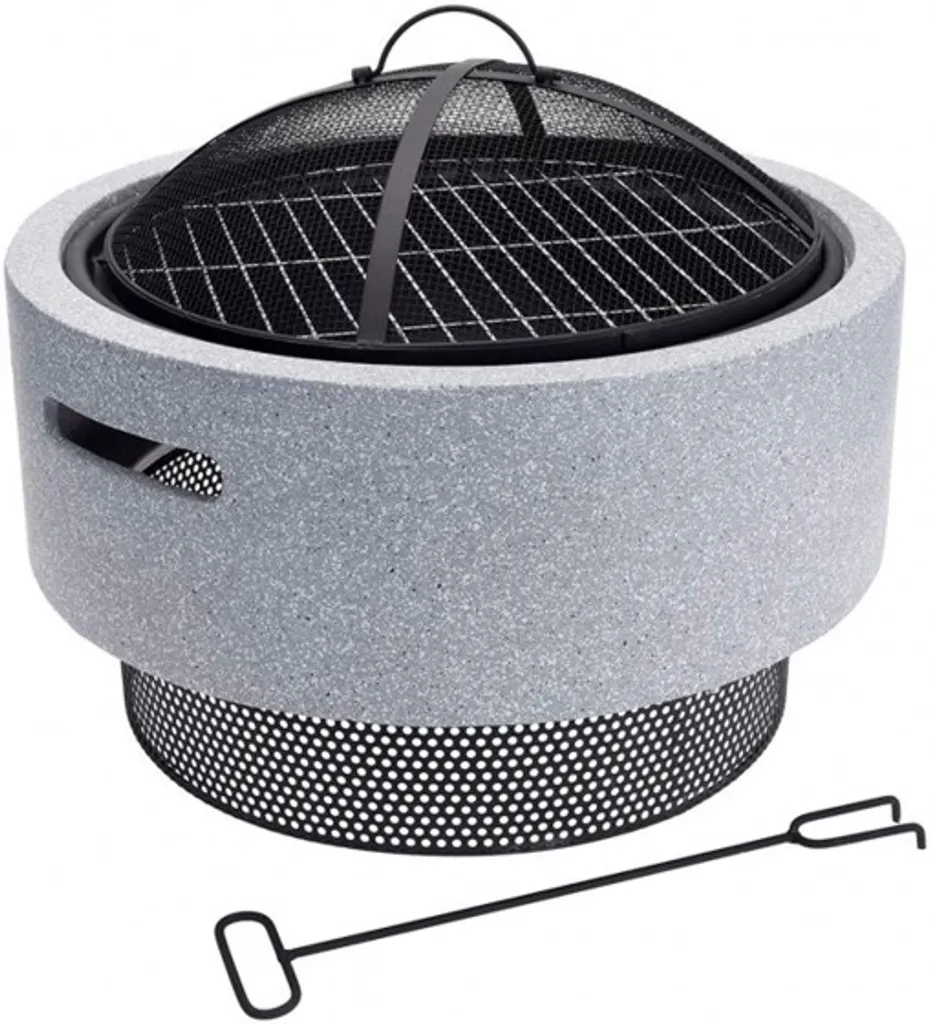 Bac à feu ProGarden gris clair 52 cm : chauffage et grillade sécurisés