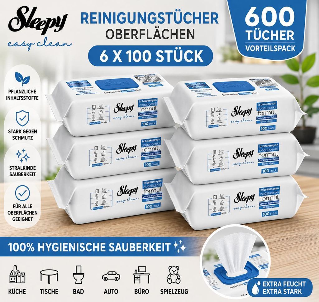 Sleepy Easy Clean Oberflächenreinigungstücher Bleach Effect Produktbild 