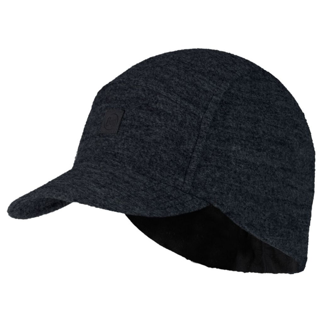 Buff Pack Cap Merino Fleece für Erwachsene Einheitsgröße Solid Black Uni verstellbare Kappe Hut Stickmütze Mütze Accessoires Gr. One Size