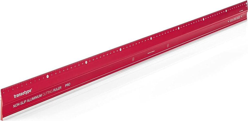 transotype Schneidelineal PRO aus Aluminium 800 mm rot