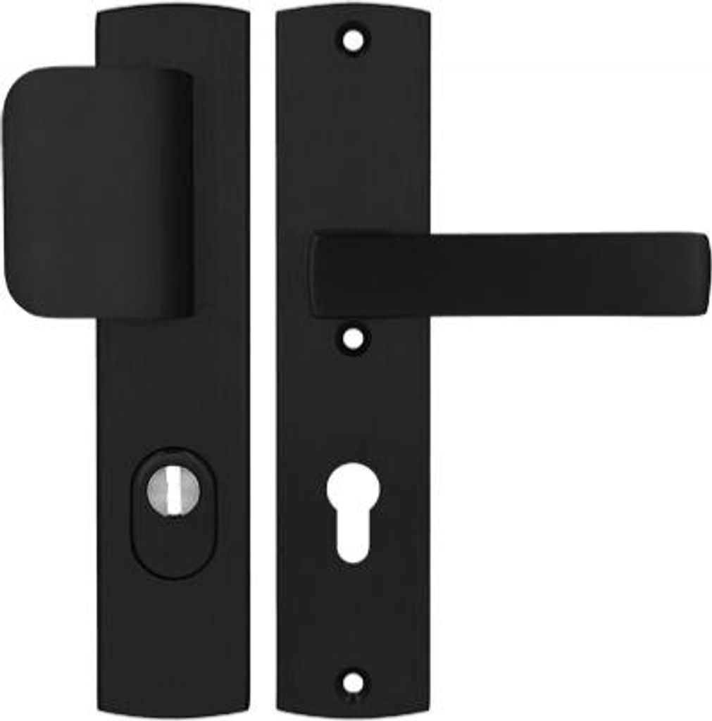 Axa Apollo Premium 72 WB Drückergriff, Klasse 3, mit FLEX-Einsatzschutz (Brandschutz), Farbe F8 - Schwarz (Türstärke 74-83 mm)