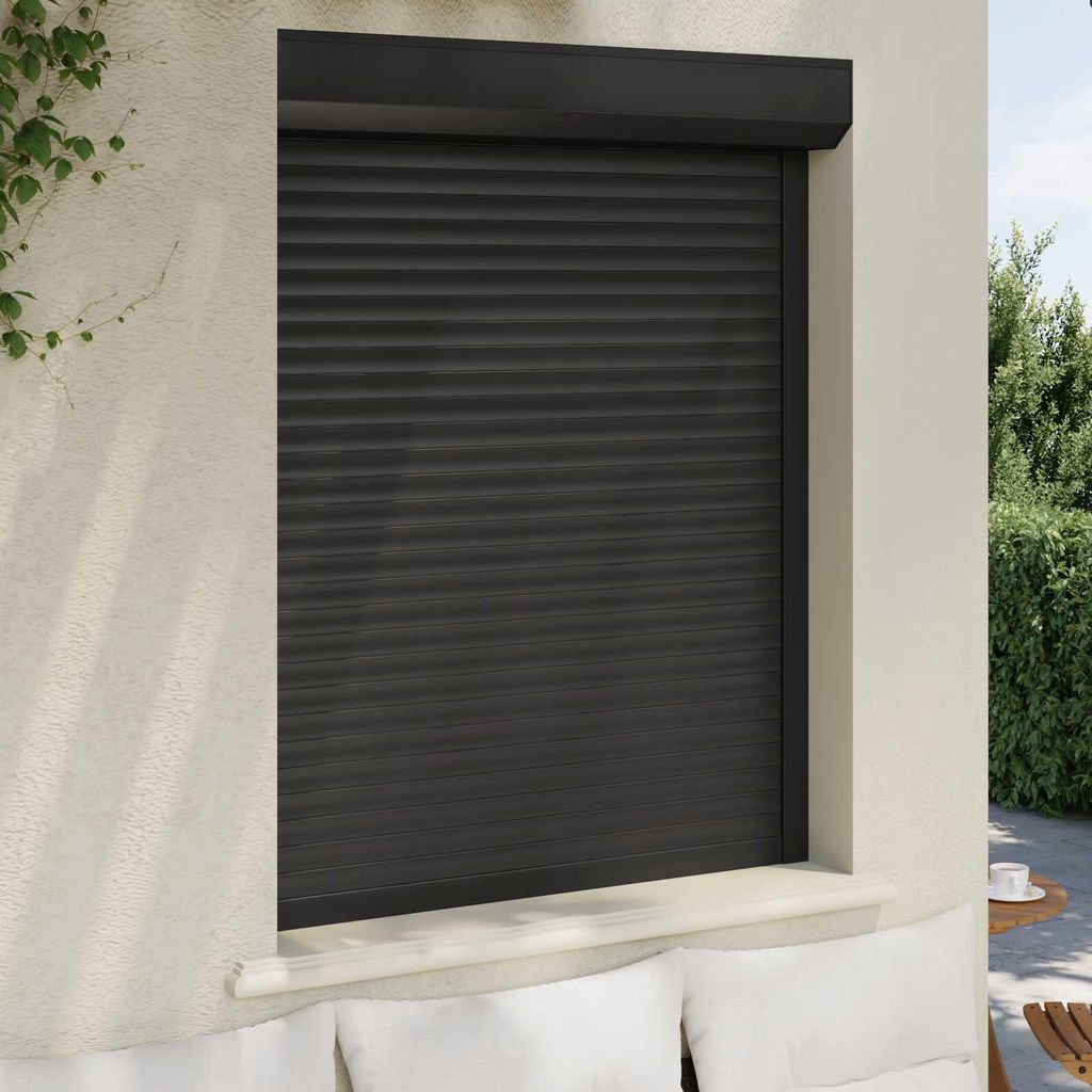 "im Diskont"Rollladen 1 PC Moderne HOMMIE - Stabil - Anthrazit 100 x 130 cm Aluminium und Polyurethan - Rollladenzubehör DEMöbel89540