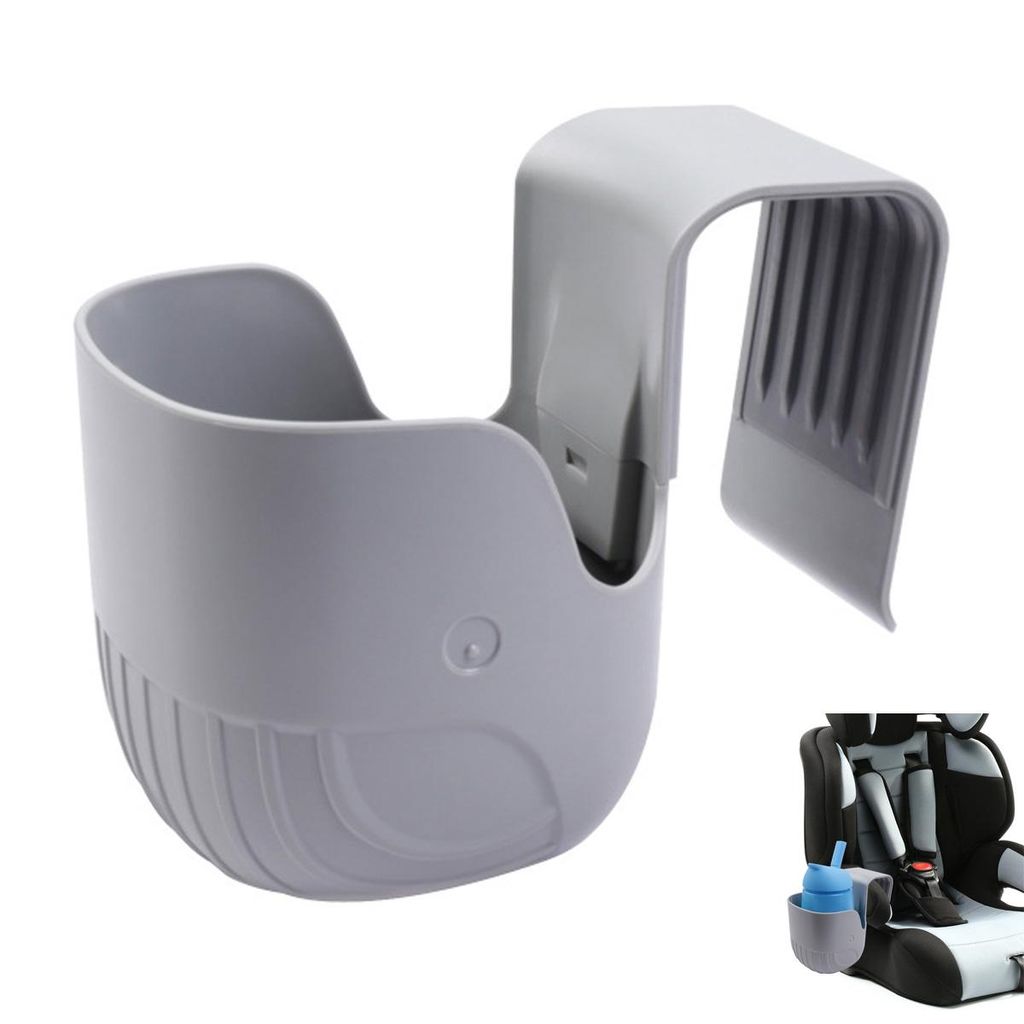Universal Becherhalter für Autositze, Autositz Kinderwagen Becherhalter,Kinderwagen, Rollstühle und mehr,Grau