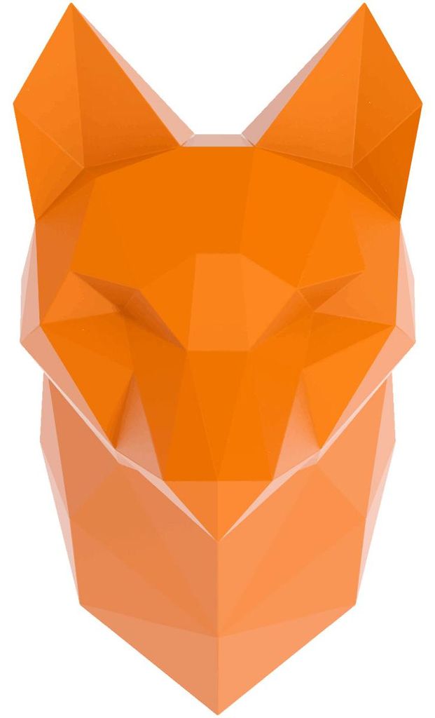 3D-Aufkleber, Origami-Fuchs, orange, 80 x 45 cm