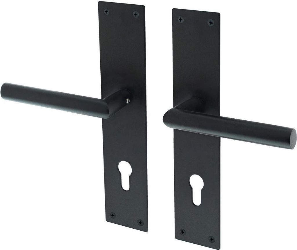 Türgriffe Lavuzo Nuoro Schwarz - Türklinken mit Schild PC72 - Pro Set