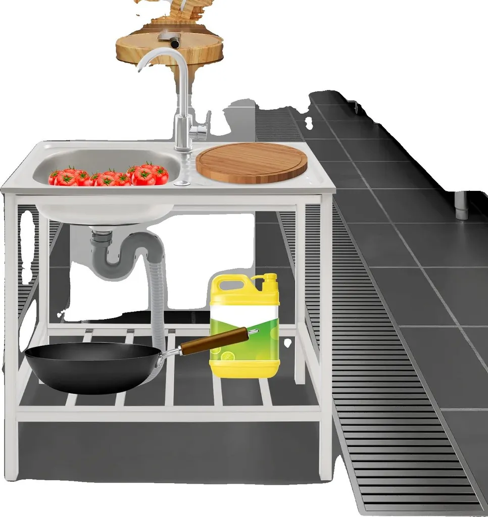 Lavatoio Design Indipendente Acciaio Inox Argento - Lavello da Esterno