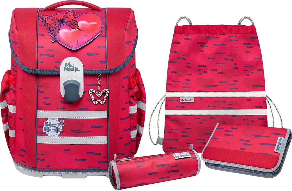 Cartable léger McNeill Ergo Mac2 Mood rouge pour éviter le mal de dos