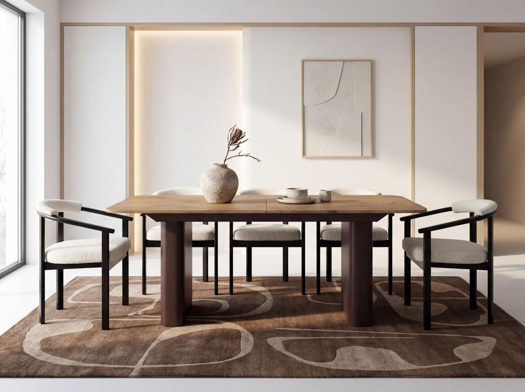 Ausziehbarer Rechteckiger Esstisch – XXL Modernes Design mit Braunem Metallgestell – für 10-14 Personen, 200 x 90 / 300 cm – Eiche Hell Braun