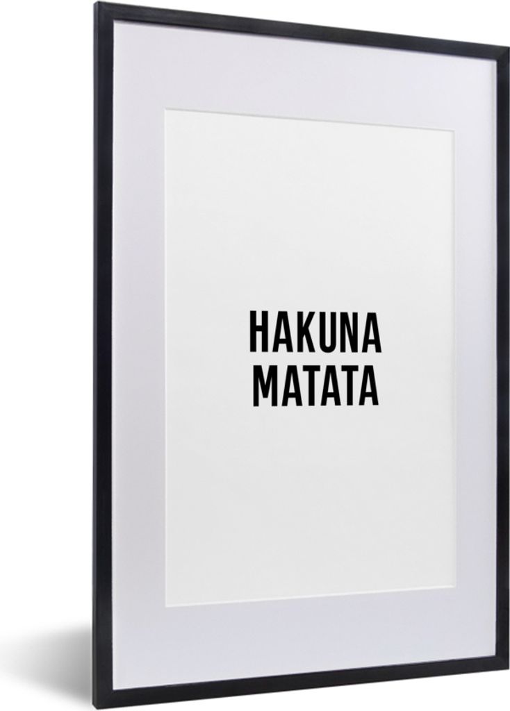 MuchoWow Gerahmtes Poster Zitate - Hakuna matata - Kinder - Baby - Text 40x60 cm - Poster mit Schwarzem Bilderrahmen Wandposter Rahmen Foto Bilde...
