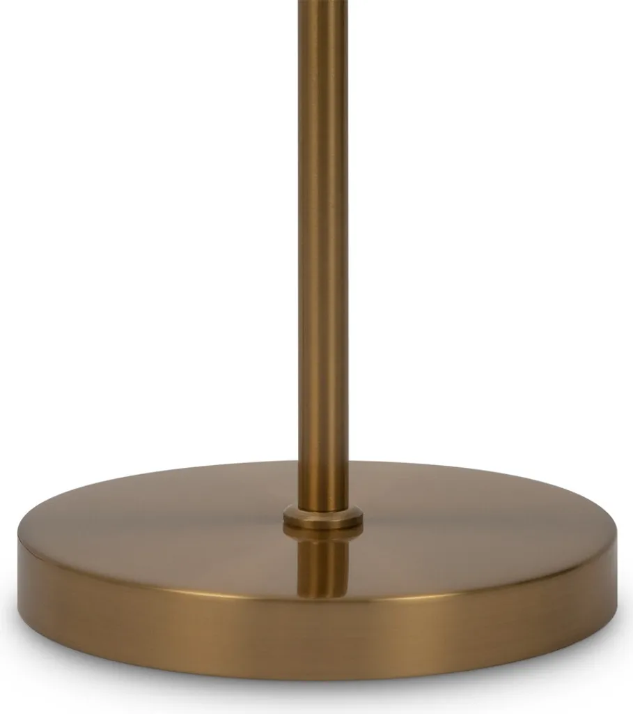 Lampadaire design Ring laiton et sphère blanche diffuseur Maytoni